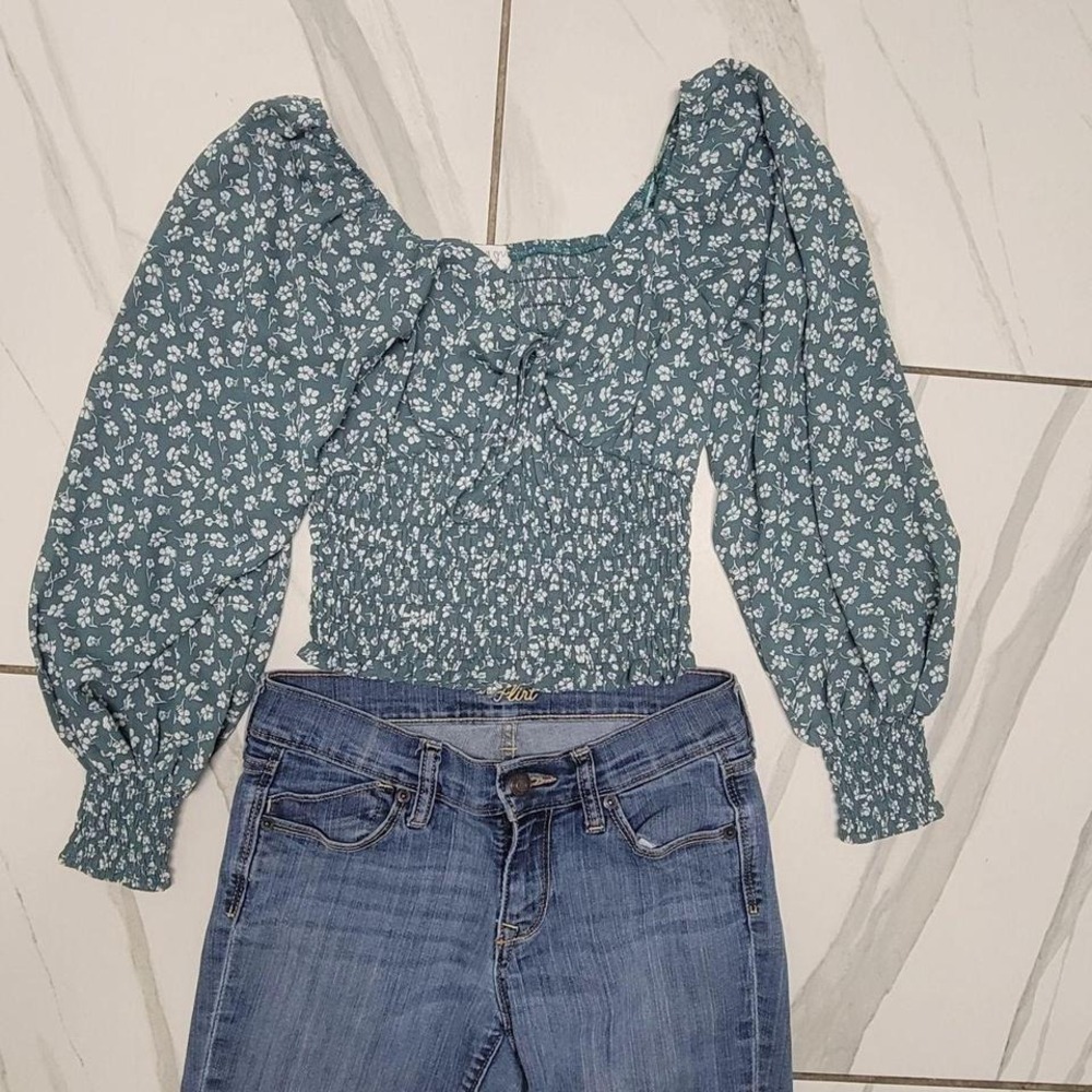 Boho floral y2k festival style crop top xs